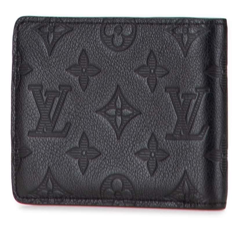 Louis Vuitton Monogram Shadow Multiple Wallet Black Leather Good condition - Back View