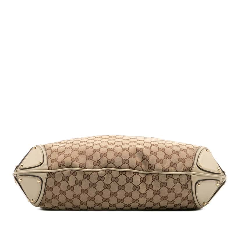 Gucci Large GG Canvas Bamboo Indy Hobo Brown Canvas Good condition - Inside View