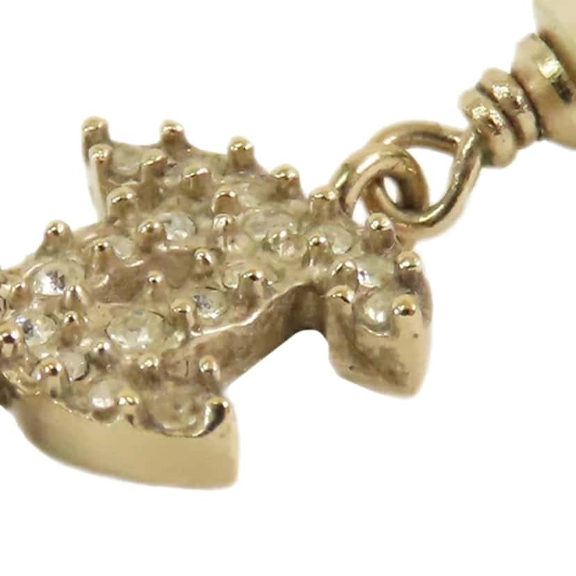 Chanel Gold Plated CC Rhinestones and Faux Pearl Pendant Necklace Gold Metal Good condition - Box View