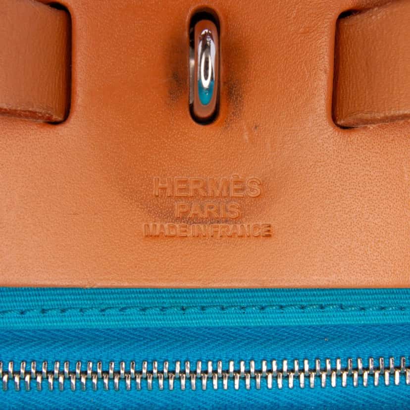 Hermès Toile Herbag Zip 39 Blue Canvas Good condition - Box View