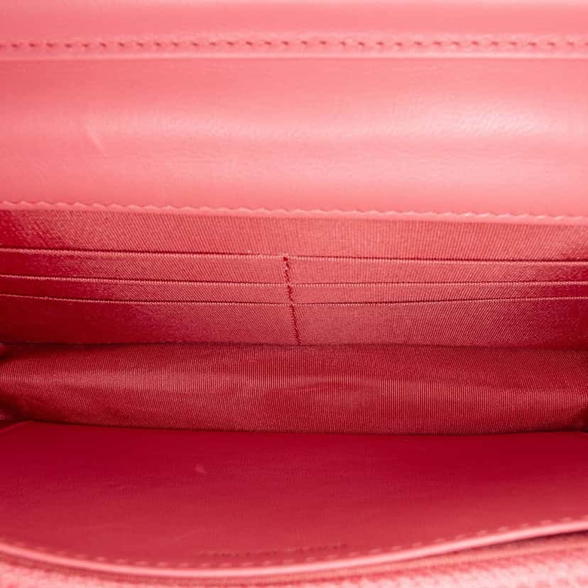 Chanel Quilted Lambskin Double Stitch Tassel Wallet On Chain Pink Leather Good condition - Model View