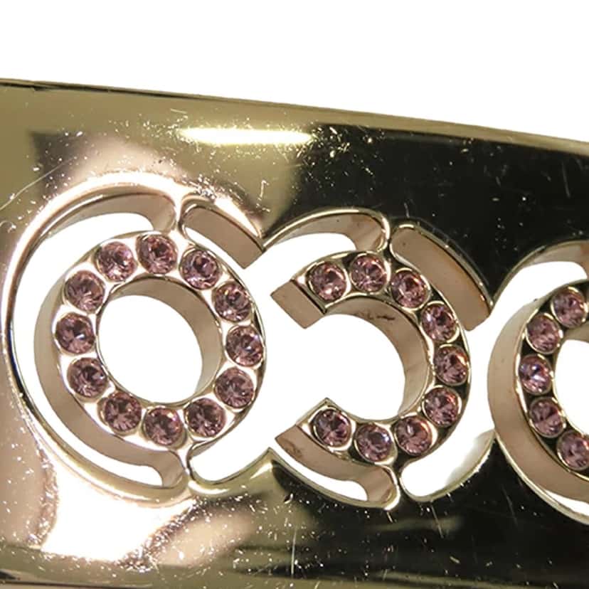 Chanel Gold Plated Coco Rhinestones Chain Belt Gold Metal Good condition - Box View