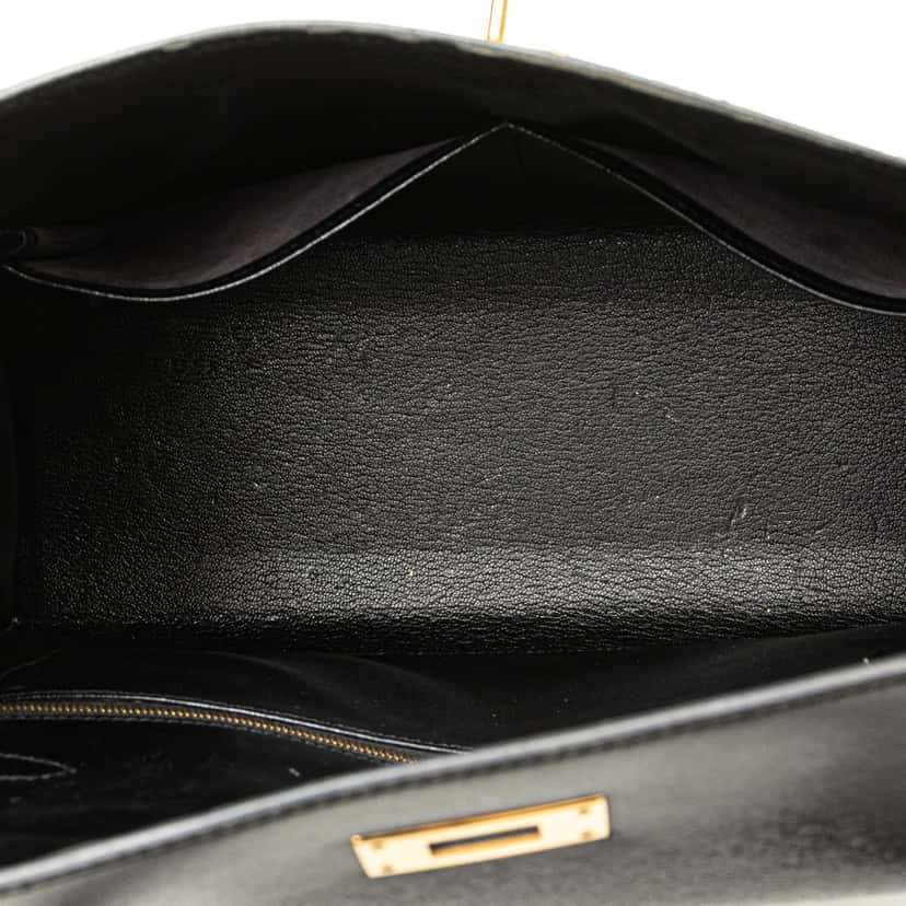 Hermès Box Calf Kelly Sellier 32 Black Leather Good condition - Model View