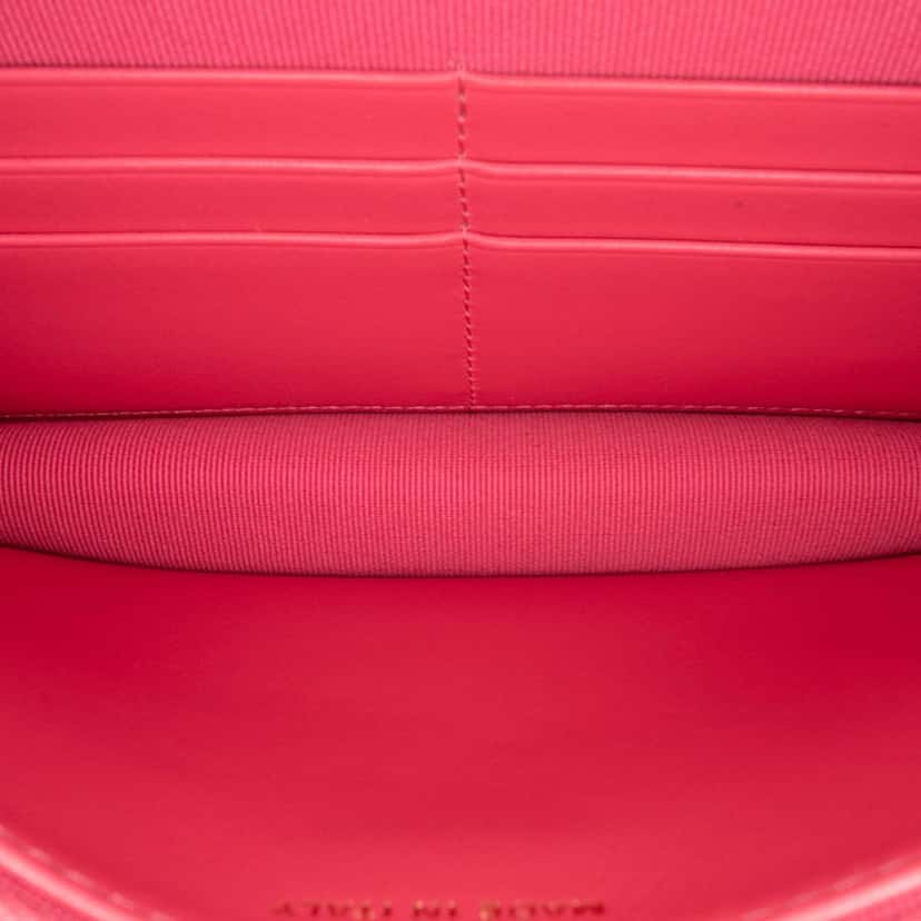 Chanel Quilted Lambskin Acrylic Coco Love Wallet on Chain Pink Leather Good condition - Model View