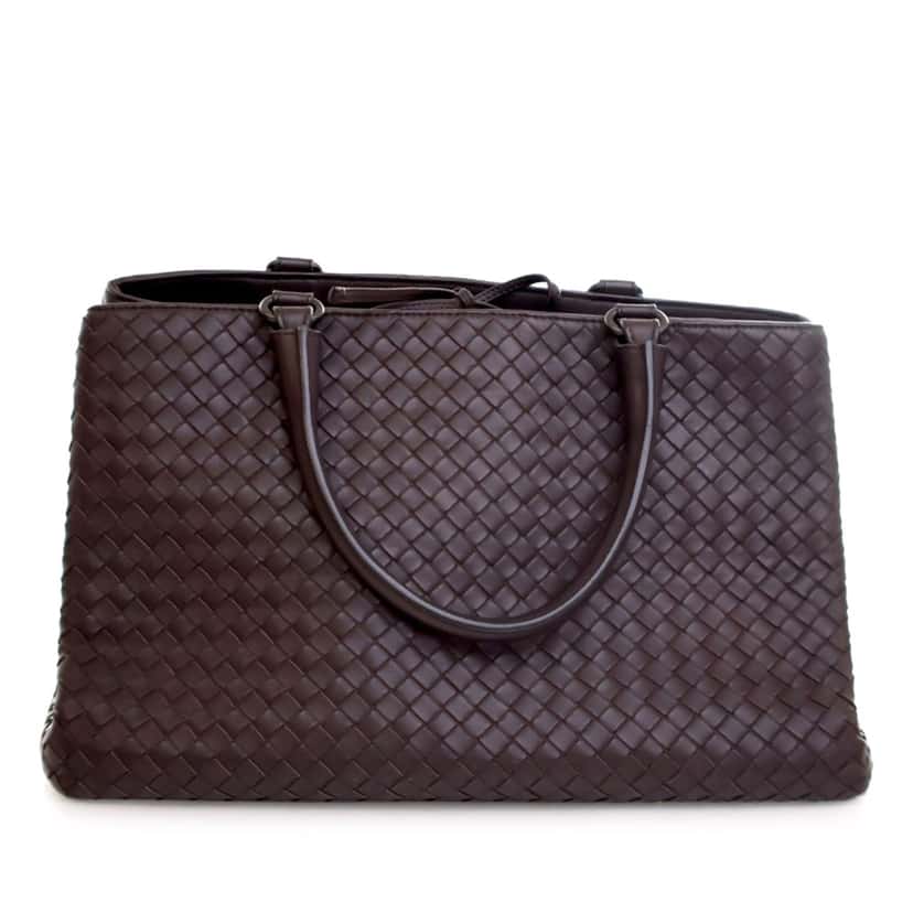 Bottega Veneta Nappa Intrecciato Milano Tote Brown Leather Good condition - Front View