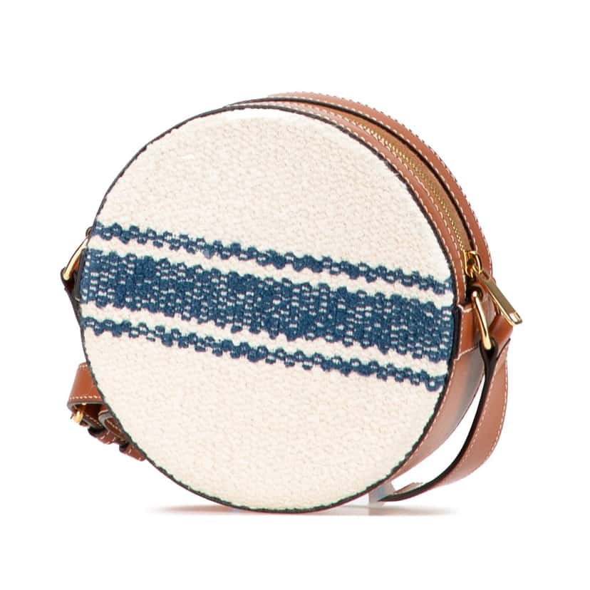Celine Canvas Plein Soleil Round Purse on Strap Brown Canvas Good condition - Back View