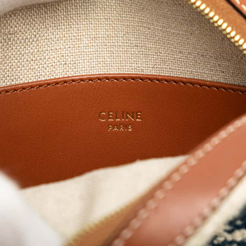 Celine Canvas Plein Soleil Round Purse on Strap Brown Canvas Good condition - Box View