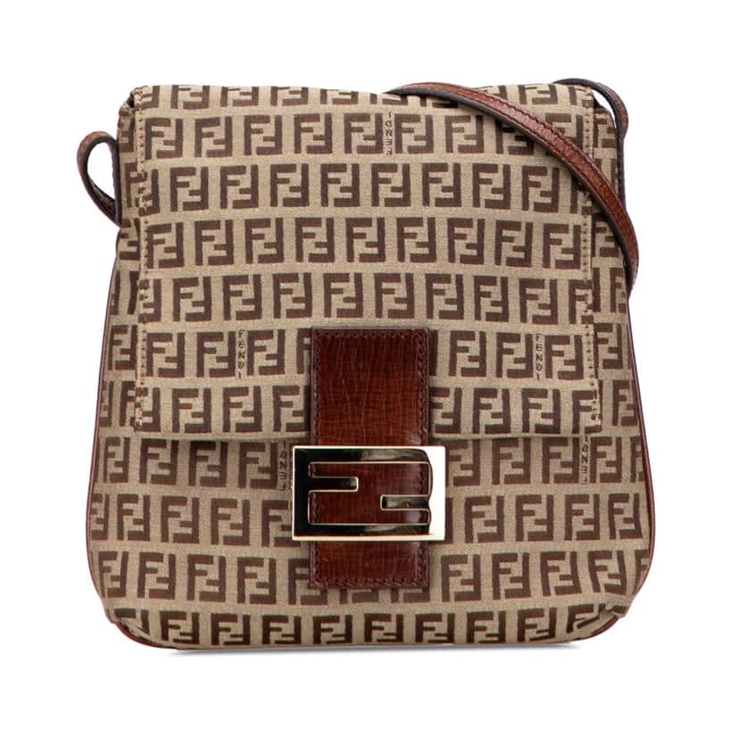 Fendi Zucchino Canvas Crossbody Brown Canvas Good condition - Front View