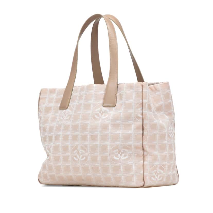 Chanel New Travel Line Nylon Tote Brown Good condition - Back View