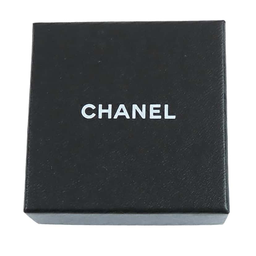 Chanel Gold Plated CC Round Crystal and Faux Pearl Push Back Earrings Gold Metal Good condition - Box View
