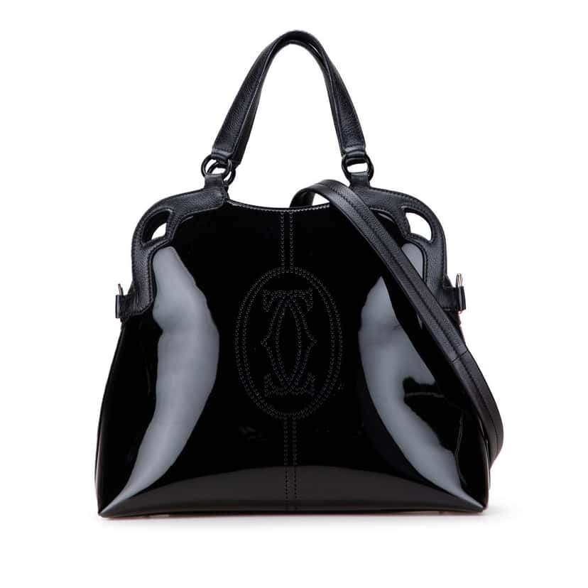 Cartier Patent Marcello De Cartier Satchel Black Leather Good condition - Front View