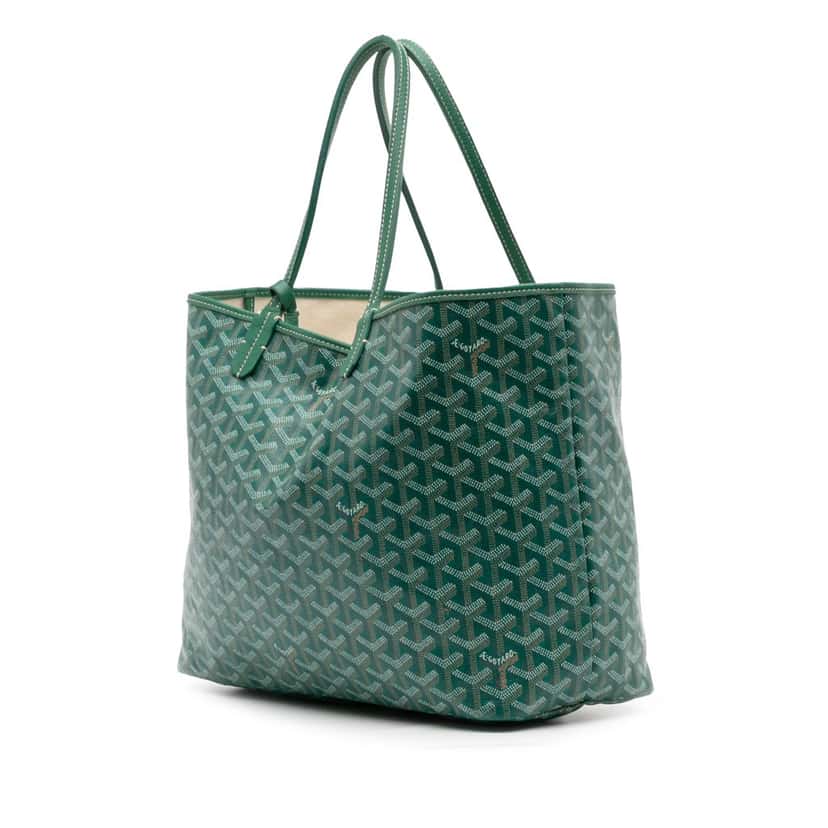 Goyard Goyardine Saint Louis PM Green Canvas Good condition - Back View