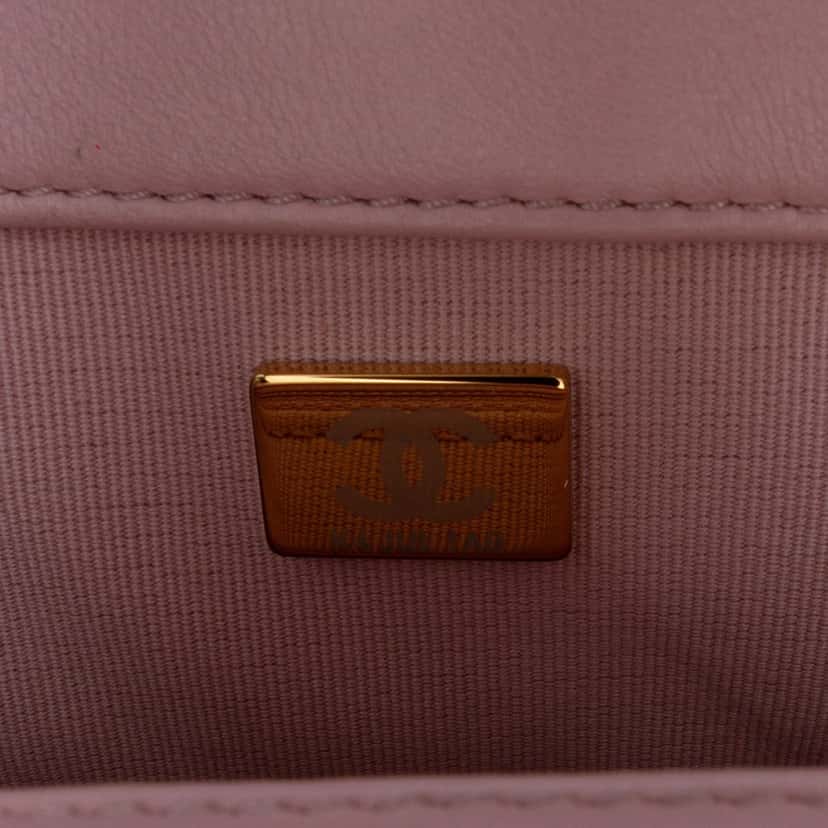 Chanel Quilted Lambskin Braided CC Single Flap Pink Leather Good condition - Box View