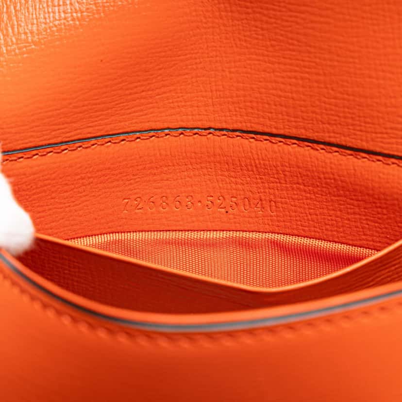 Gucci Mini Leather Horsebit 1955 Web Satchel Orange Leather Good condition - Box View