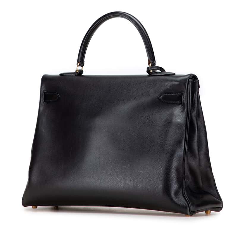 Hermès Gulliver Kelly Retourne 32 Black Leather Good condition - Back View