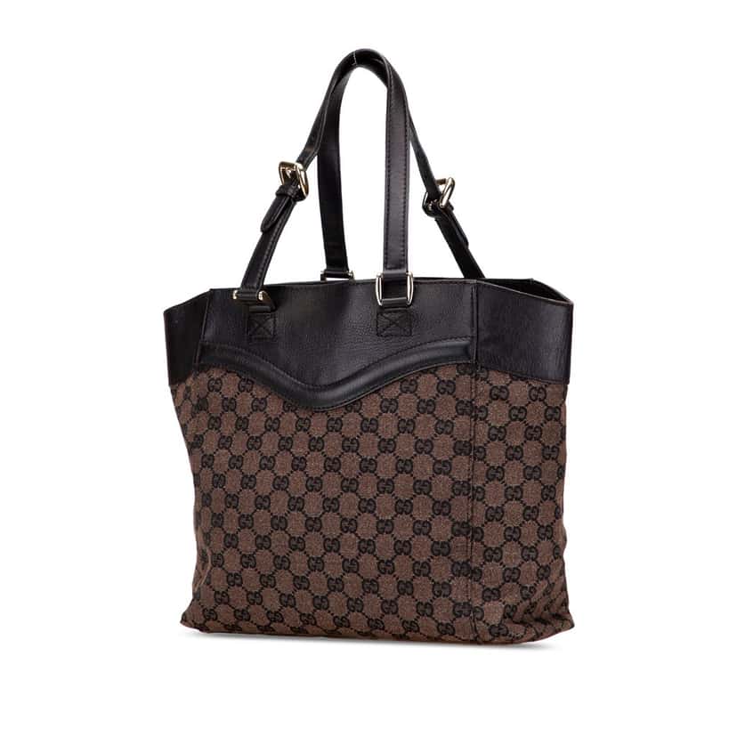 Gucci GG Canvas Crest Tote Brown Canvas Good condition - Back View
