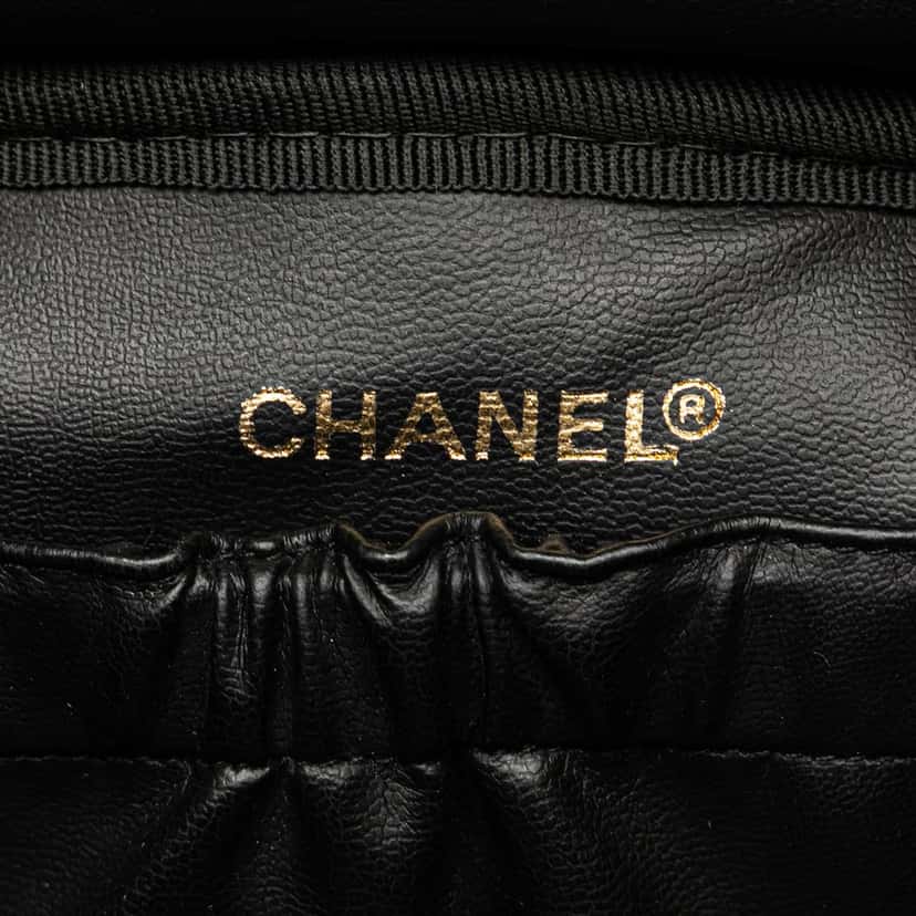 Chanel CC Quilted Lambskin Vanity Case Black Leather Good condition - Box View