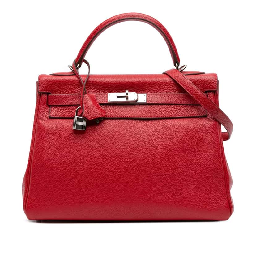 Hermès Togo Kelly II Retourne 32 Red Leather Good condition - Front View