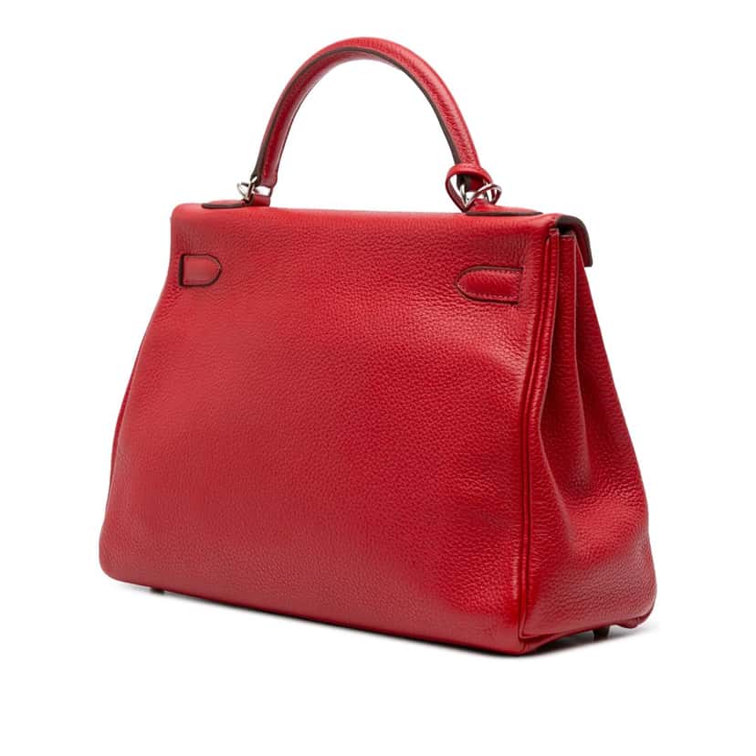 Hermès Togo Kelly II Retourne 32 Red Leather Good condition - Back View