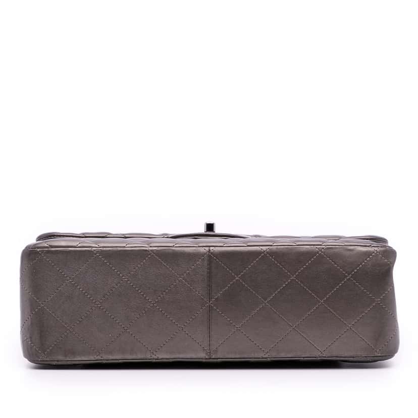 Chanel Jumbo Classic Lambskin Double Flap Grey Leather Good condition - Inside View