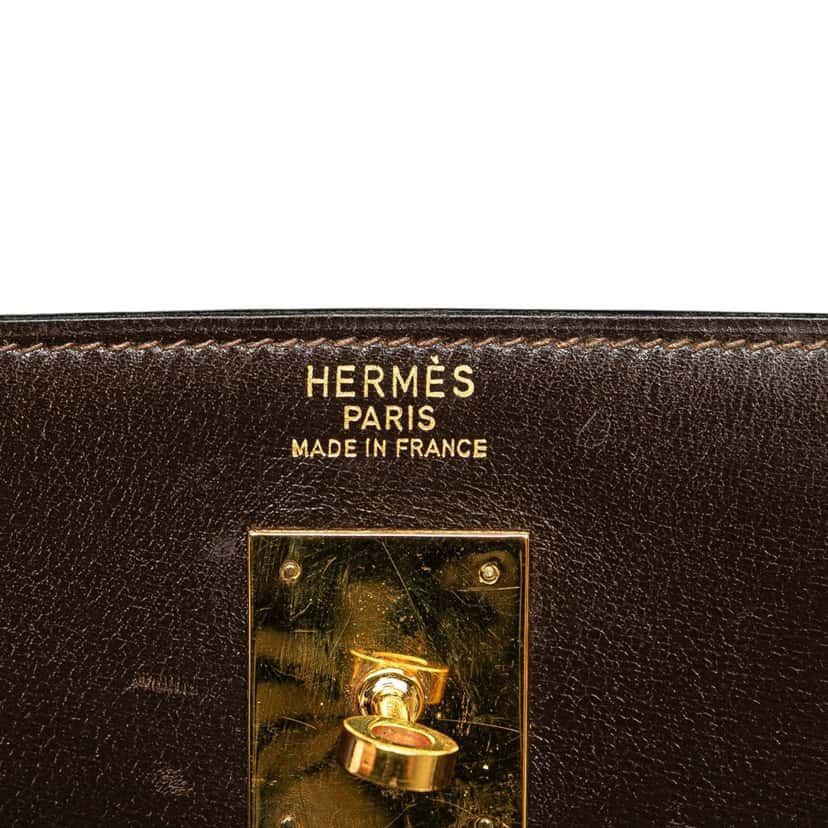 Hermès Box Calf Kelly Retourne 35 Brown Leather Good condition - Box View