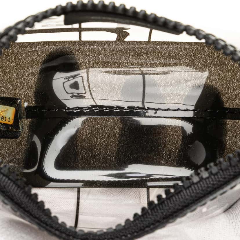 Chanel Vinyl Coco Window Cosmetic Pouch Black Good condition - Model View