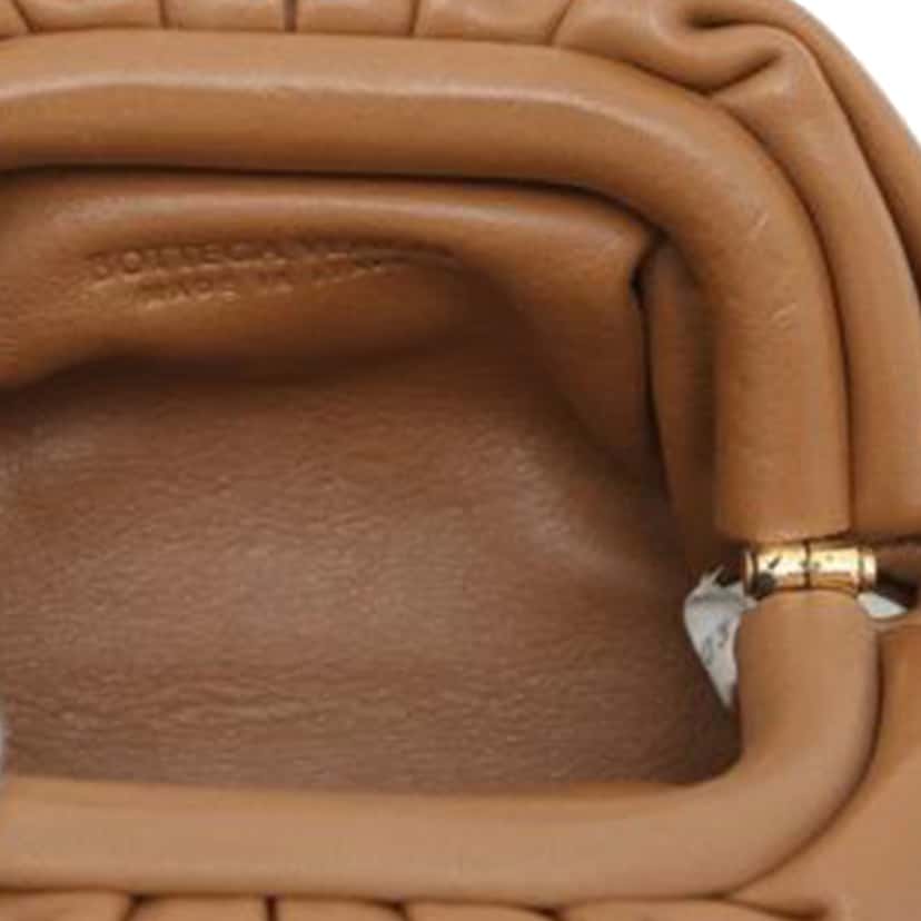 Bottega Veneta Lambskin The Extra Mini Pouch Crossbody Brown Leather Good condition - Model View