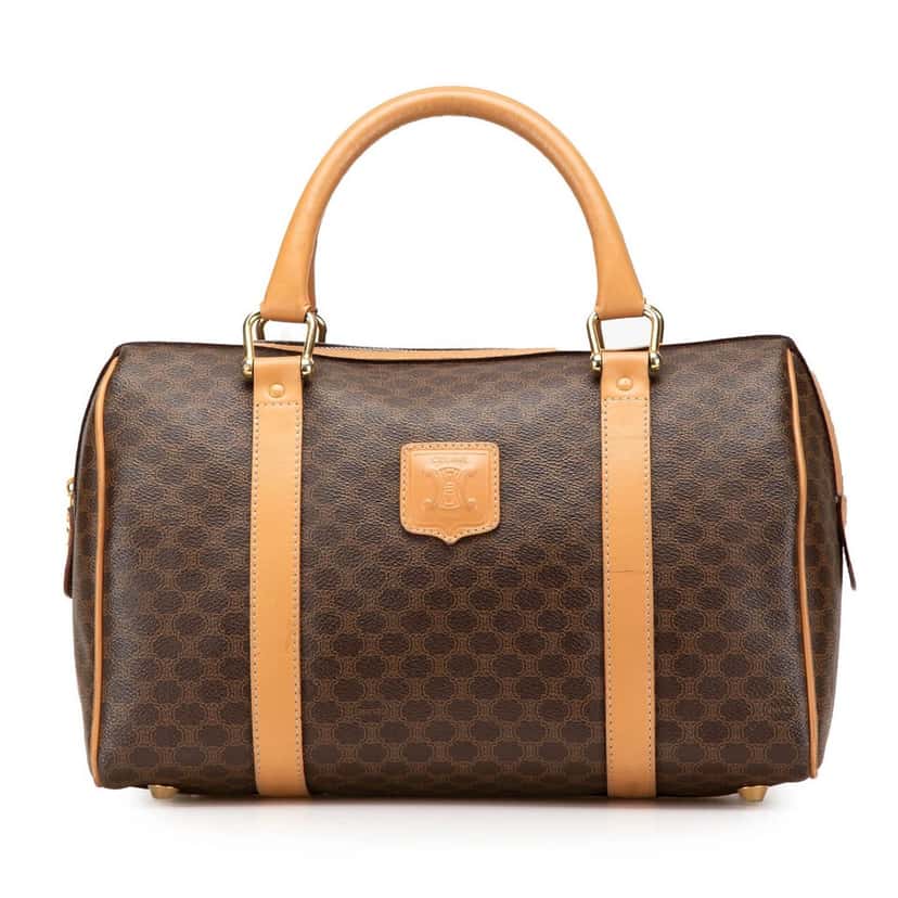 Celine Macadam Coated Canvas Boston Bag Brown Canvas Good condition - Front View