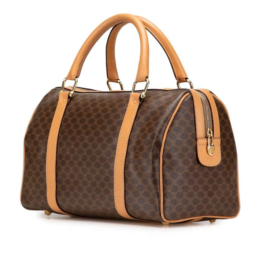 Celine Macadam Coated Canvas Boston Bag Brown Canvas Good condition - Back View