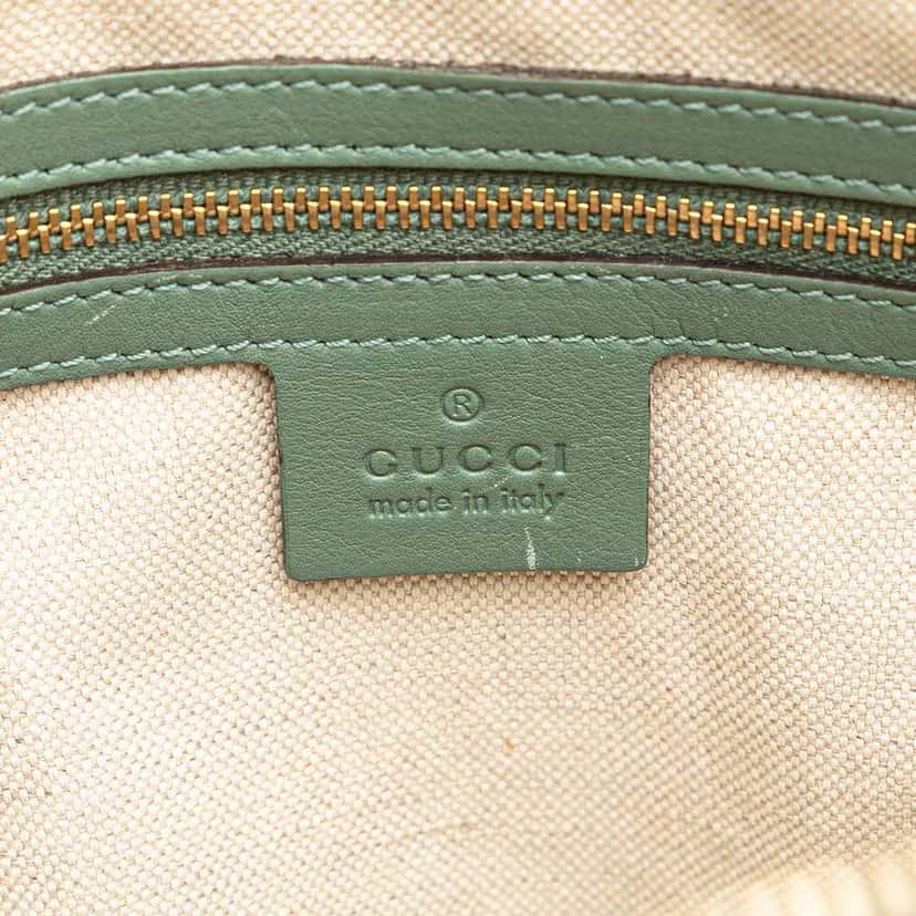 Gucci Small Microguccissima Patent Nice Satchel Green Leather Good condition - Box View