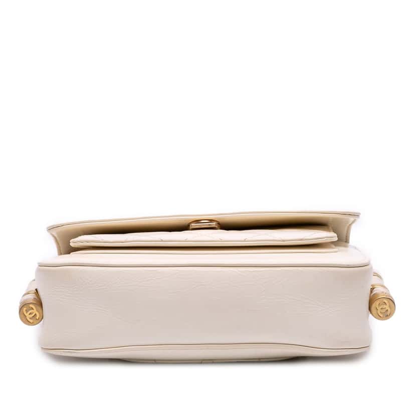 Chanel Crumpled Calfskin En Vogue Rope Flap White Leather Good condition - Inside View