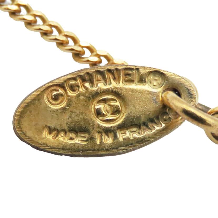Chanel CC Gold Plated Pendant Necklace Gold Metal Good condition - Box View