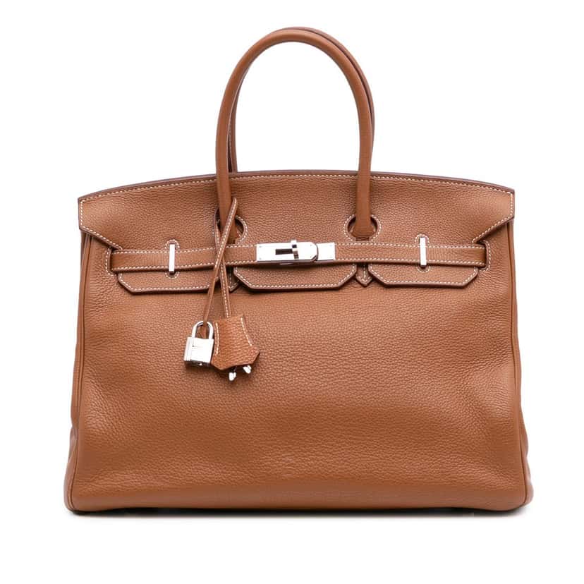 Hermès Togo Birkin Retourne 35 Brown Leather Good condition - Front View