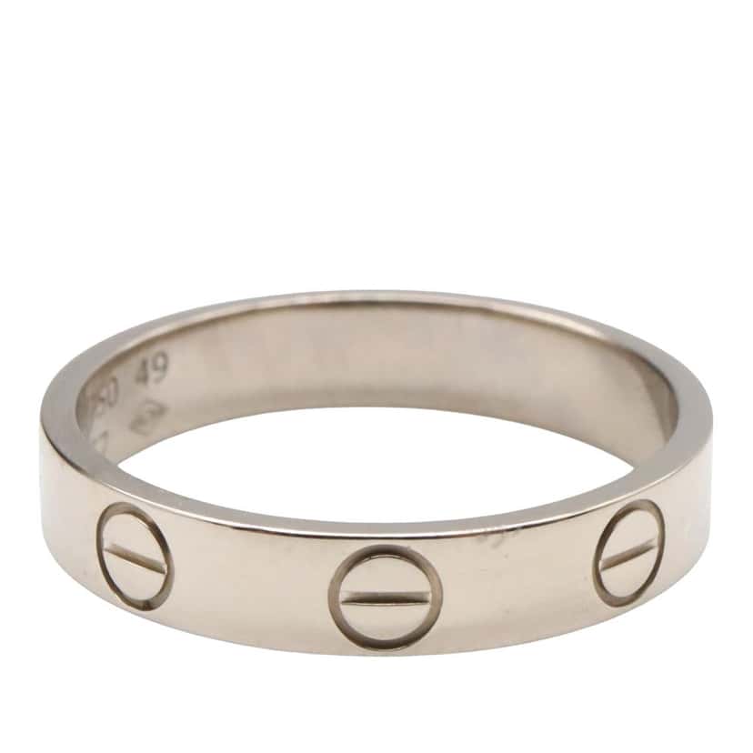 Cartier 18K White Gold Small Love Ring Silver White Gold Good condition - Front View