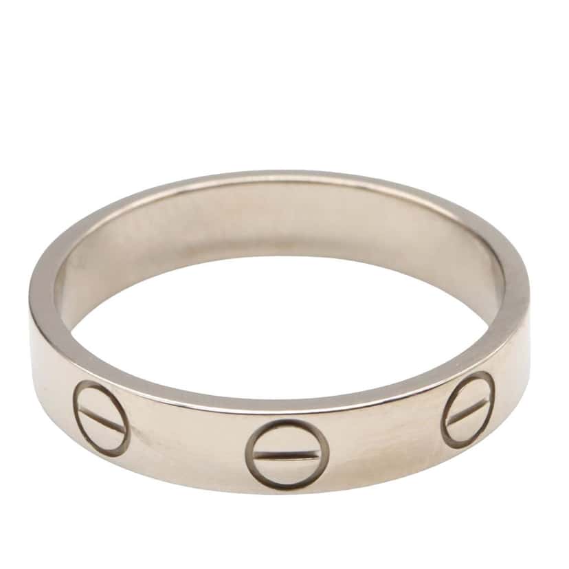 Cartier 18K White Gold Small Love Ring Silver White Gold Good condition - Back View