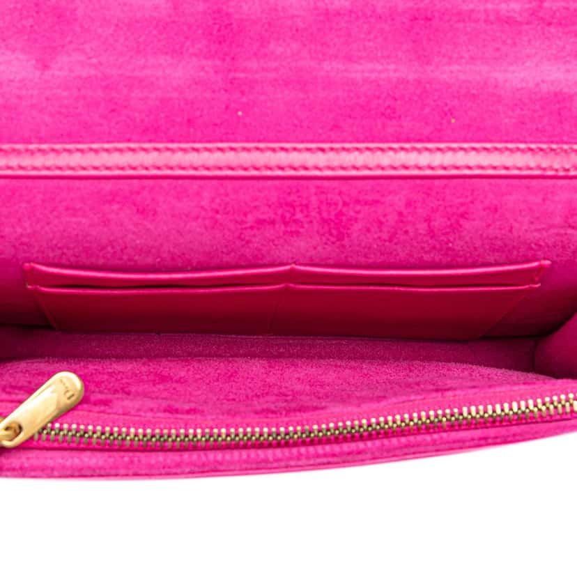 Dior Lambskin Cannage DiorAddict Wallet on Chain Pink Leather Good condition - Model View