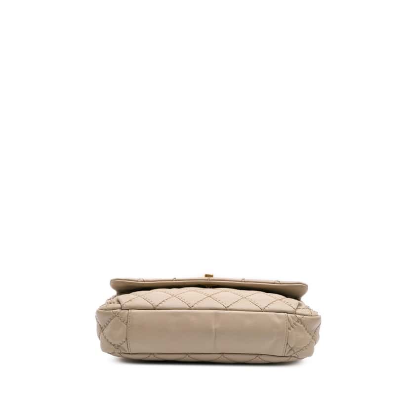 Chanel Quilted Calfskin Ultimate Stitch Retro Chain Flap Brown Leather Good condition - Inside View