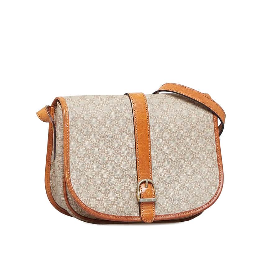 Celine Macadam Crossbody Brown Canvas Good condition - Back View