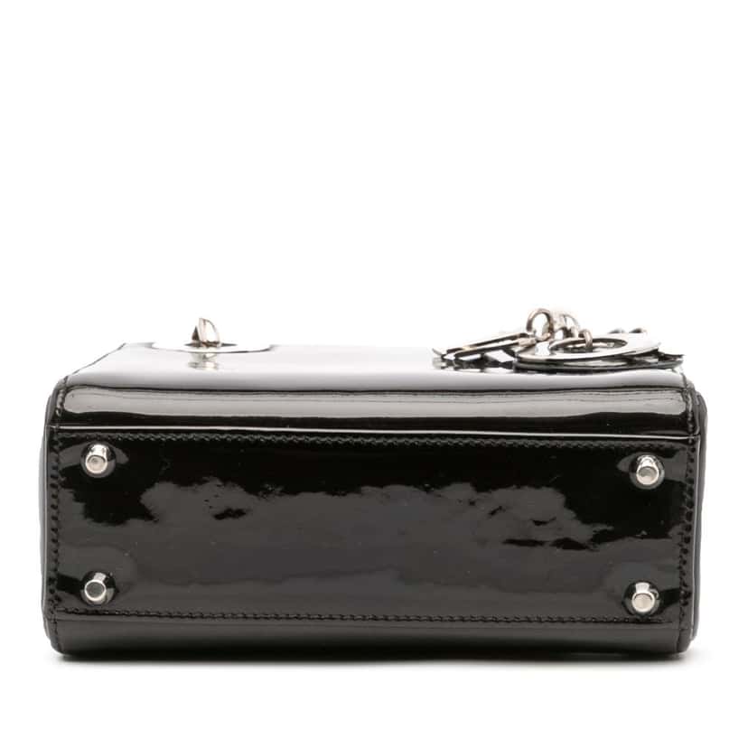Dior Mini Patent Lady Dior Black Leather Good condition - Inside View
