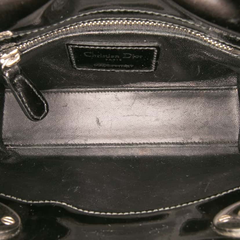 Dior Mini Patent Lady Dior Black Leather Good condition - Model View
