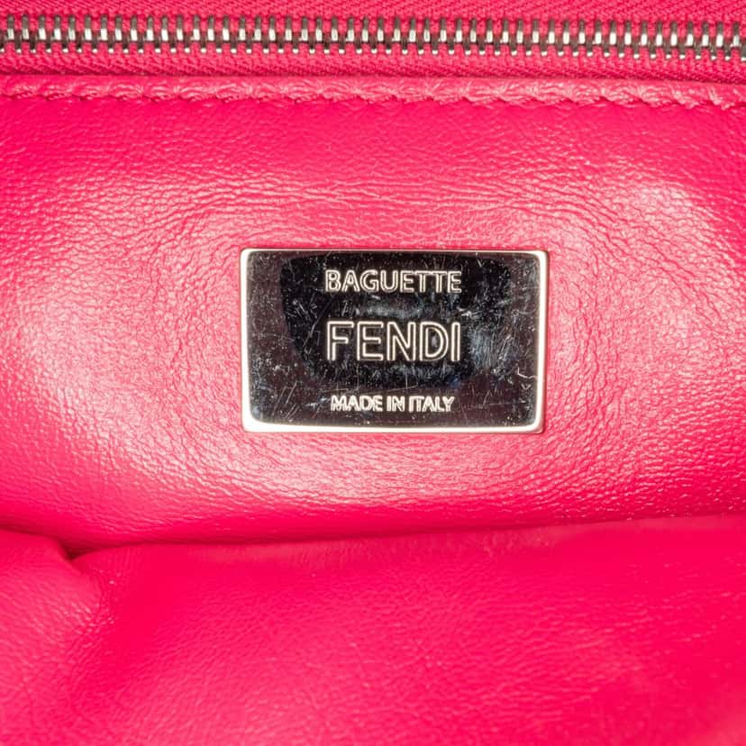 Fendi Shearling Baguette Satchel Pink Good condition - Box View