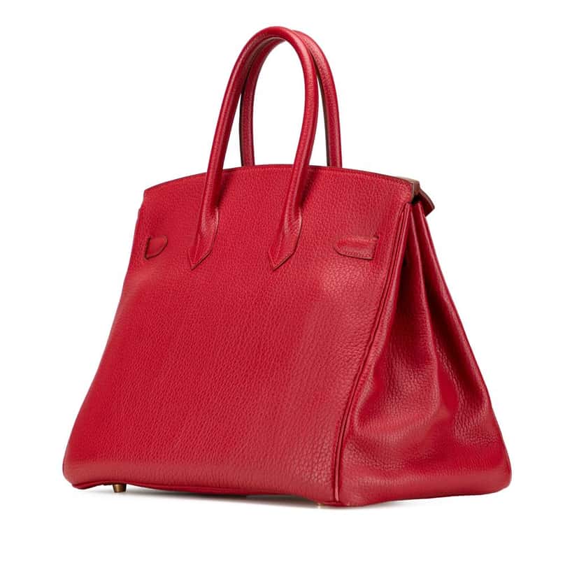Hermès Togo Birkin Retourne 35 Red Leather Good condition - Back View