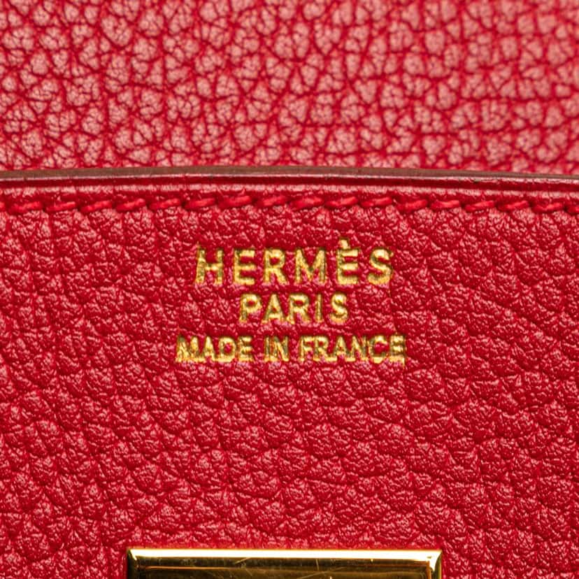 Hermès Togo Birkin Retourne 35 Red Leather Good condition - Box View