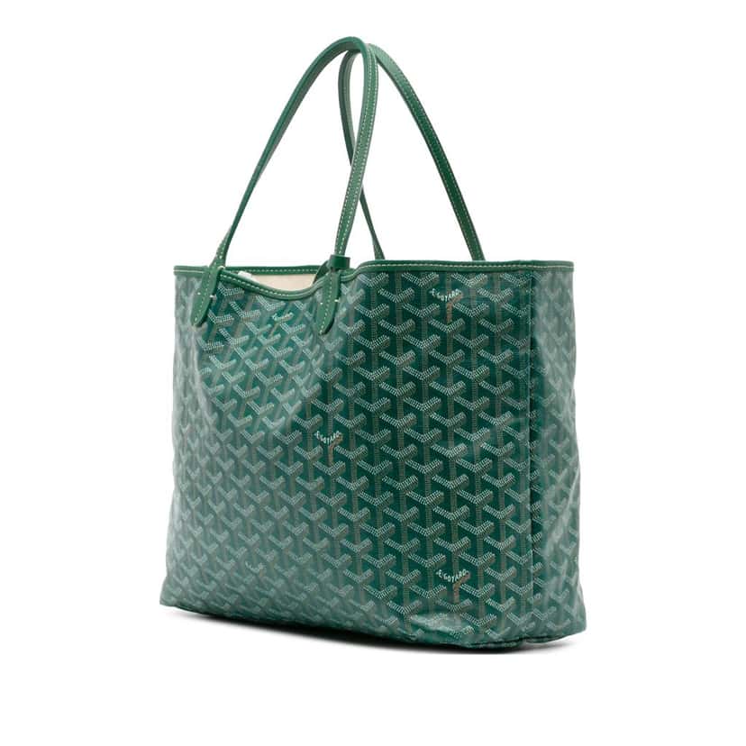 Goyard Goyardine Saint Louis PM Green Canvas Good condition - Back View