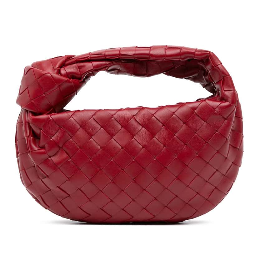 Bottega Veneta Mini Nappa Intrecciato Jodie Red Leather Good condition - Front View