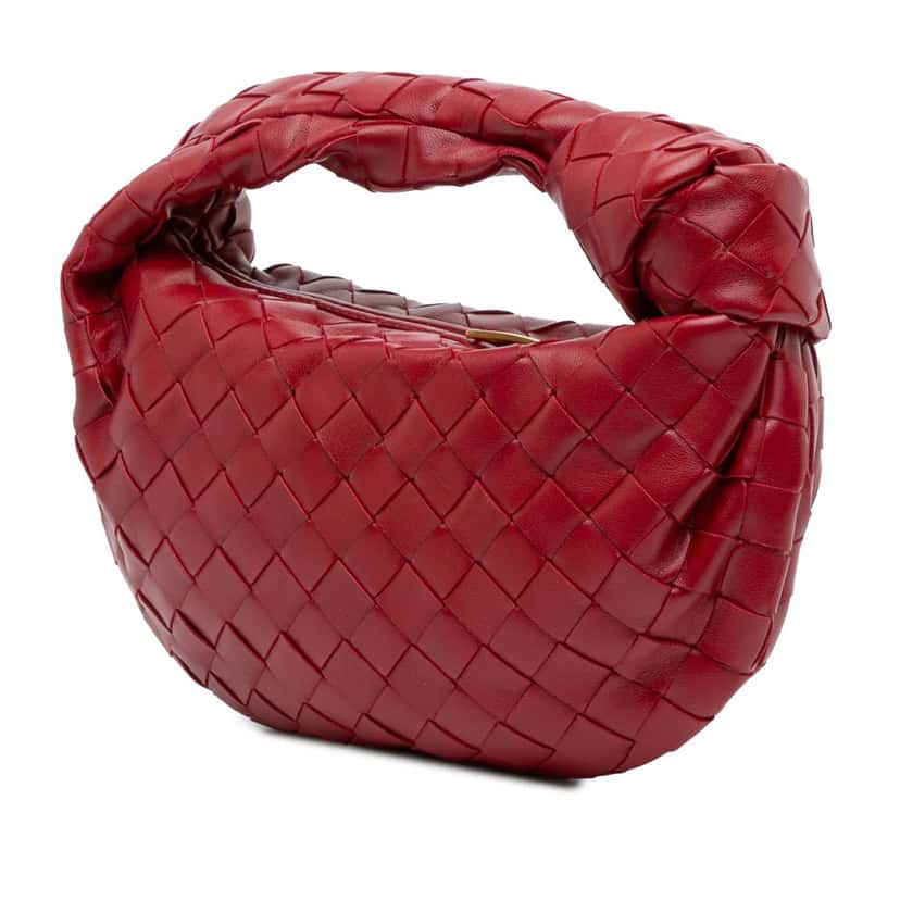 Bottega Veneta Mini Nappa Intrecciato Jodie Red Leather Good condition - Back View