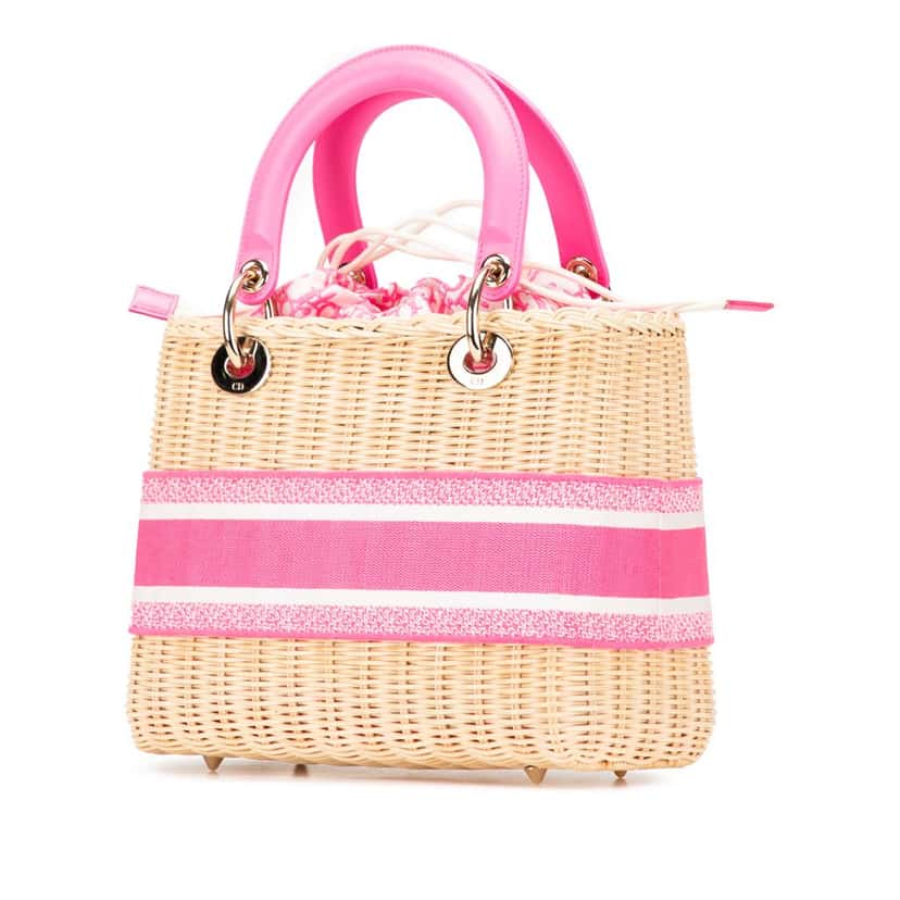 Dior Medium Oblique Wicker Lady Dior Brown Good condition - Back View