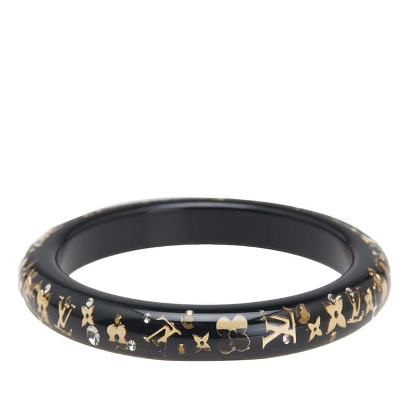 Louis Vuitton Narrow Monogram Resin Inclusion Bangle Black Good condition - Inside View