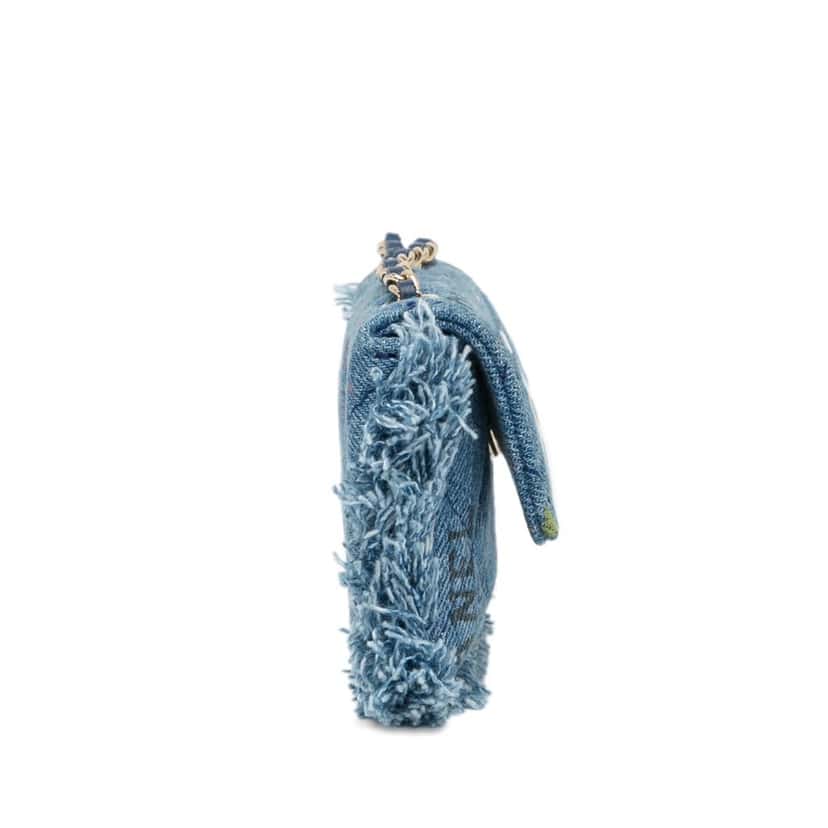 Chanel Mini Denim Mood Clutch with Chain Blue Denim Good condition - Inside View