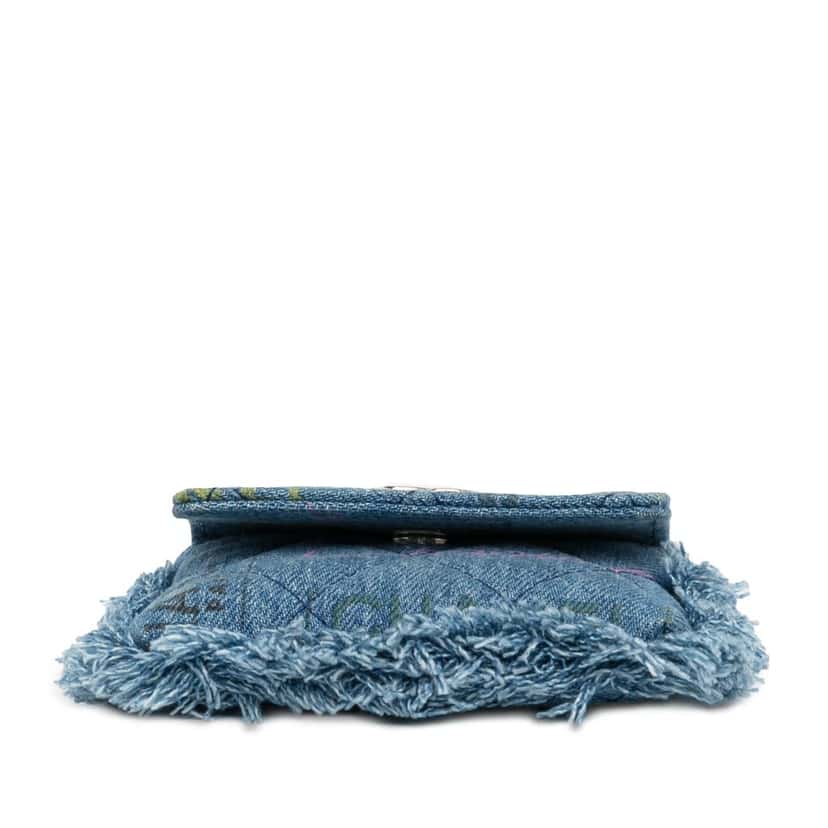 Chanel Mini Denim Mood Clutch with Chain Blue Denim Good condition - Box View